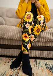 Rene Sunflower Print Popsy Leggings