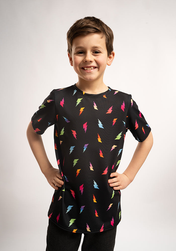 Lightning Bolt Print Children's T-Shirt (Stormy)