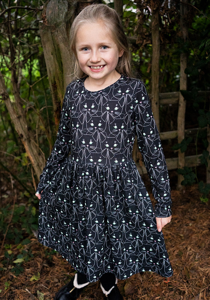 Children s Cat Face Print Dress Lottie