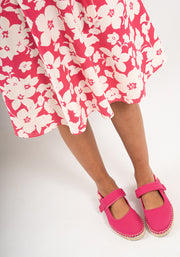 Milly-May Pink Floral Print Cotton Dress
