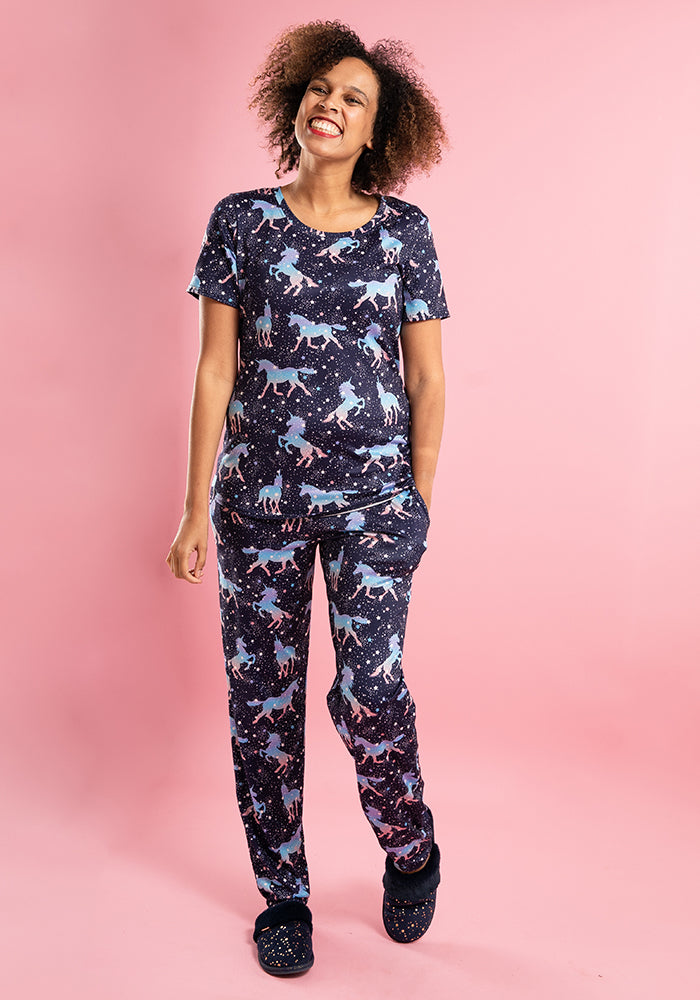 Moonbeam Unicorn & Stars Print Pyjama Set