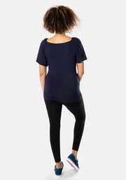 Navy Square Neck Top