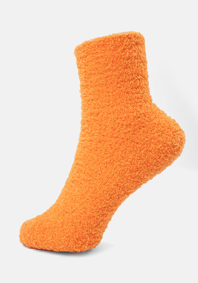 Orange Fluffy Socks