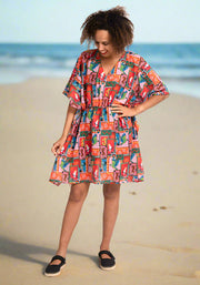 Tropical Patchwork Print Cover Up