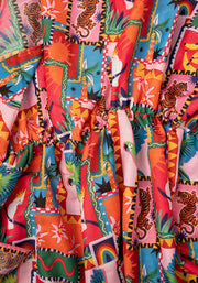 Tropical Patchwork Print Cover Up