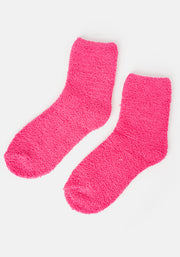 Bright Pink Fluffy Socks