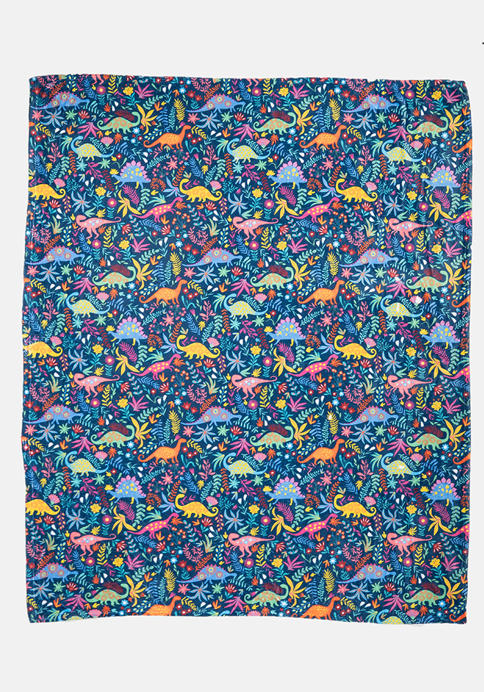 Pop-under Dinosaur Print Plush Blanket