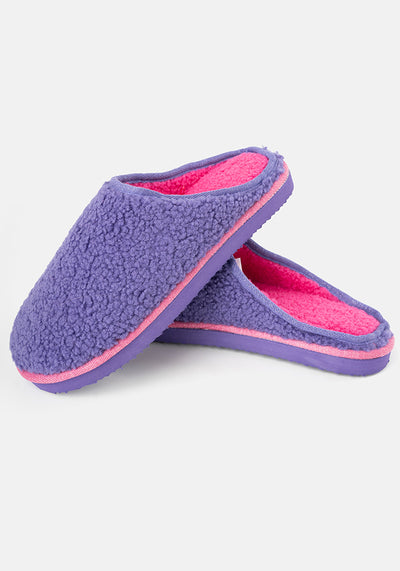 Purple Borg Mule Slippers