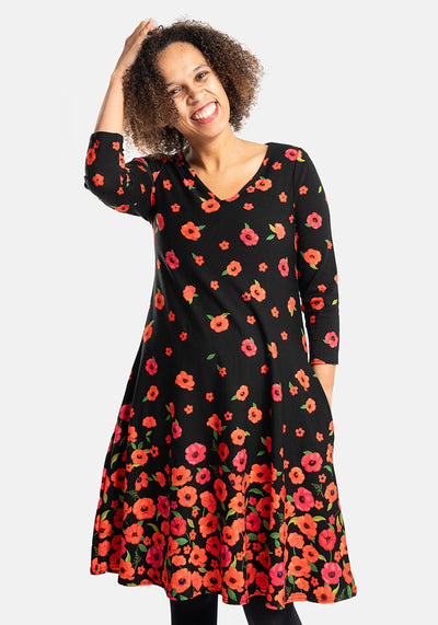 Radley Poppy Border Print Trapeze Dress