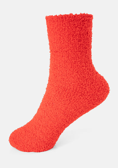 Red Fluffy Socks