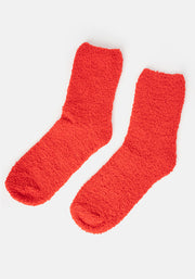 Red Fluffy Socks