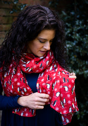 Penguin Foil Print Popsy Scarf