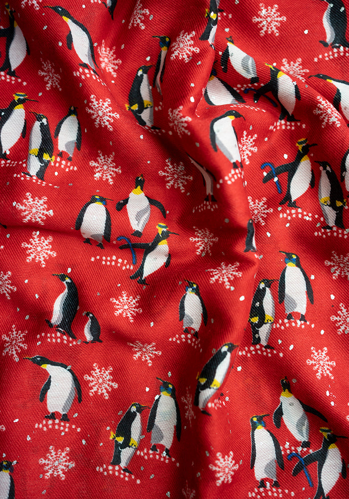 Penguin Foil Print Popsy Scarf