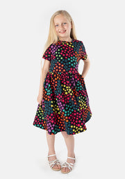 Children's Bright Stars Print Cotton Dress (Reeva)