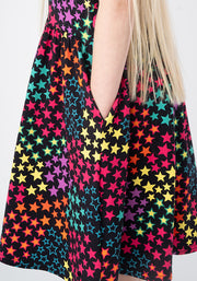 Children's Bright Stars Print Cotton Dress (Reeva)