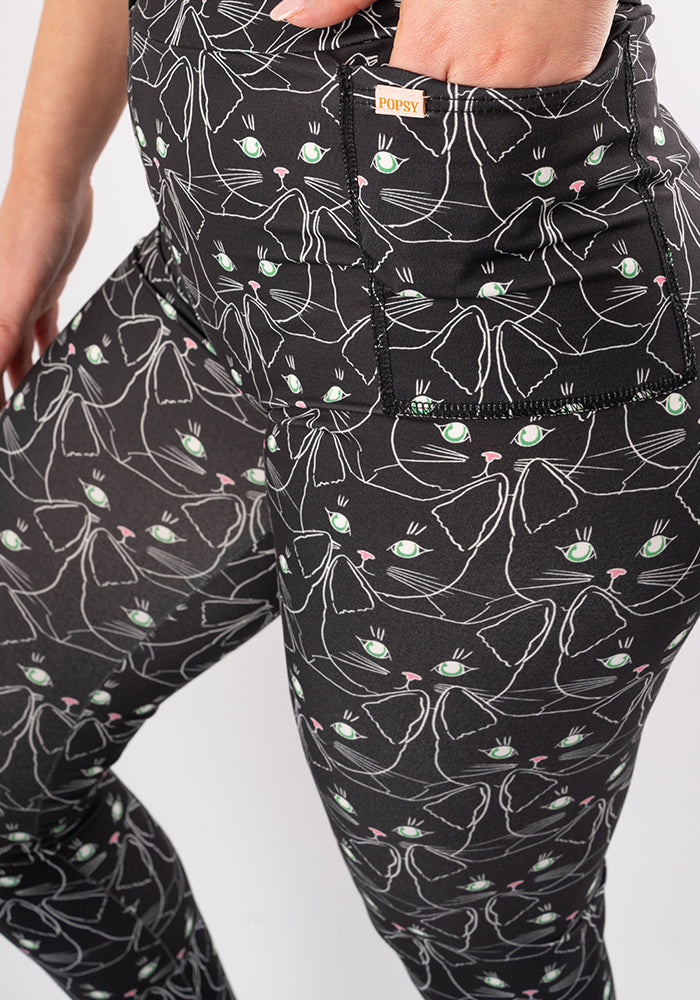 Rene Cat Face Print Popsy Leggings