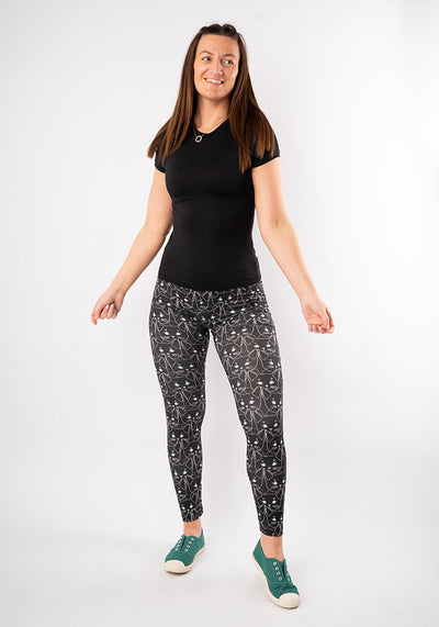 Rene Cat Face Print Popsy Leggings