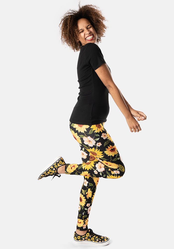 Rene Sunflower Print Popsy Leggings