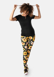 Rene Sunflower Print Popsy Leggings