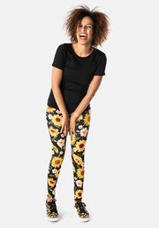 Rene Sunflower Print Popsy Leggings