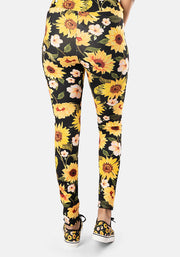 Rene Sunflower Print Popsy Leggings