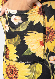 Rene Sunflower Print Popsy Leggings