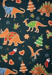 Children's Green Gingerbread Dinosaur Print  T-Shirt (Santasaurus)