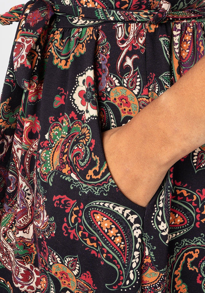 Sena Paisley Print Tiered Hem Cotton Midi Dress – Popsy Clothing
