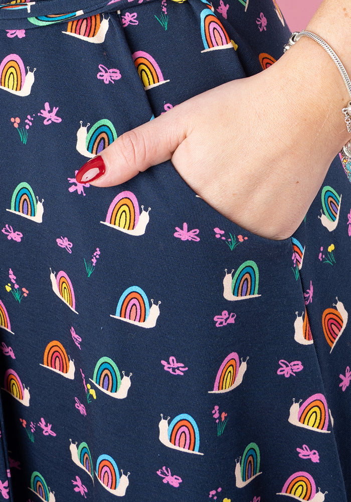 Sheridan Rainbow Snails Print Cotton Dress