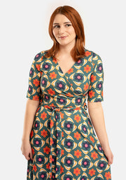 Stevie-Jane Retro Bird Print Midi Dress