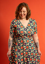 Stevie-Jane Retro Bird Print Midi Dress