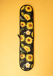 Black Sunflower Print Popsy Oven Glove