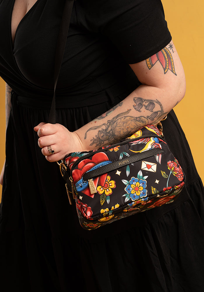 Tattoo Print Cross Body Bag