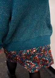 Teal & Gold Lurex Cardigan