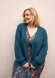 Teal & Gold Lurex Cardigan