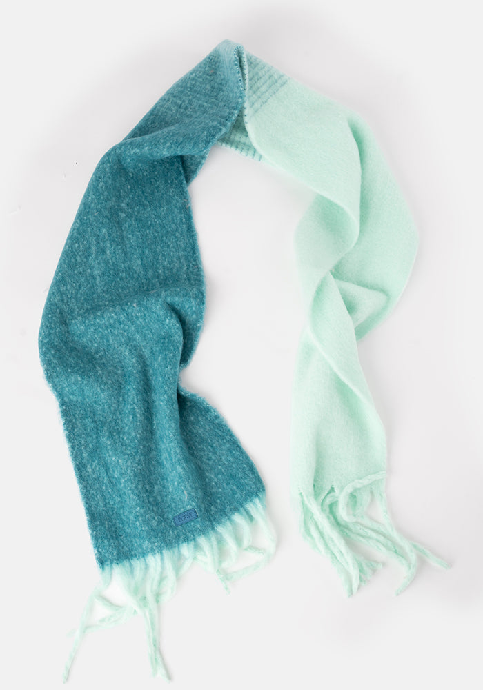 Teal Two Tone Cosy Knitted Scarf