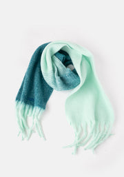 Teal Two Tone Cosy Knitted Scarf