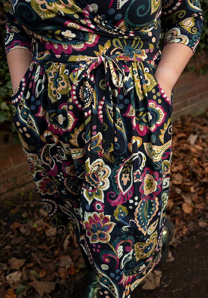 Tempest Painted Paisley Print Cotton Midi Dress