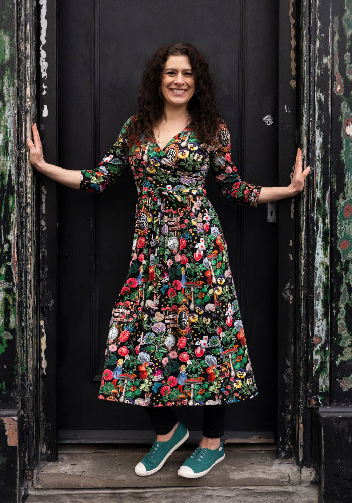 Thackery Wonderland Print Cotton Midi Dress