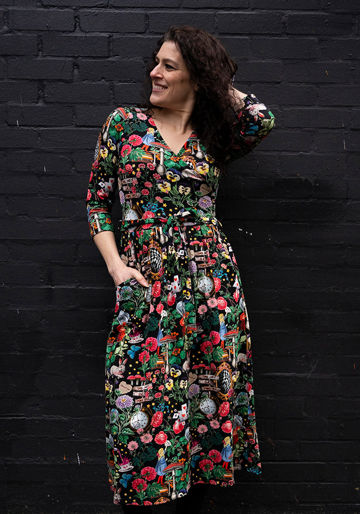 Thackery Wonderland Print Cotton Midi Dress