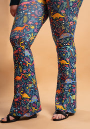 Tina Dinosaur Print Full Leg Flare Leggings