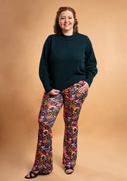 Tina Rainbow Garden Print Full Leg Flare Leggings