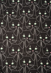 Tux Cat Face Print Trapeze Dress