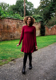 Brenner Wine Turtle Neck A Line Tunic