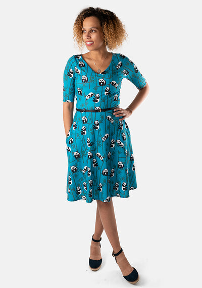 Popsy Clothing - * OUTFIT OF THE DAY * Dress - Lucinda Navy and Green Spot  Midi. Available over at:    Tights - Popsy I am all about our Midi dresses at