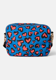 Blue Animal Heart Print Cross Body Bag