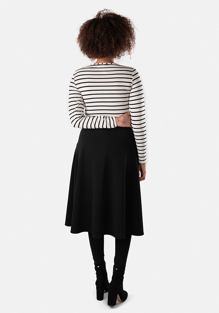 Lilia Black A-Line Skirt