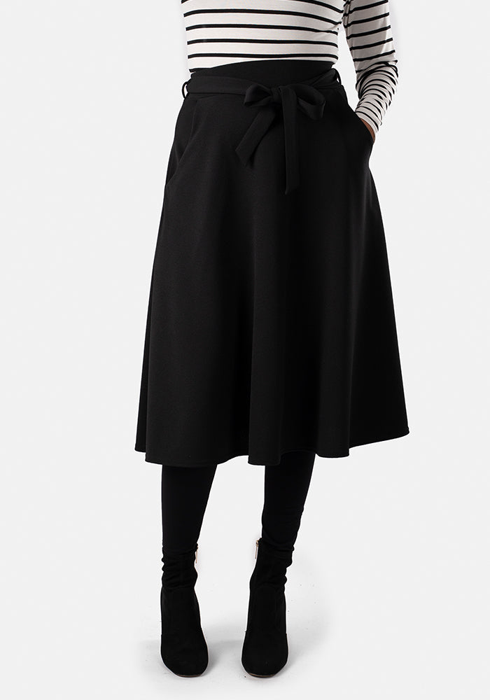 Lilia Black A-Line Skirt