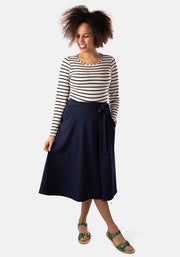 Lilia Navy A-Line Skirt