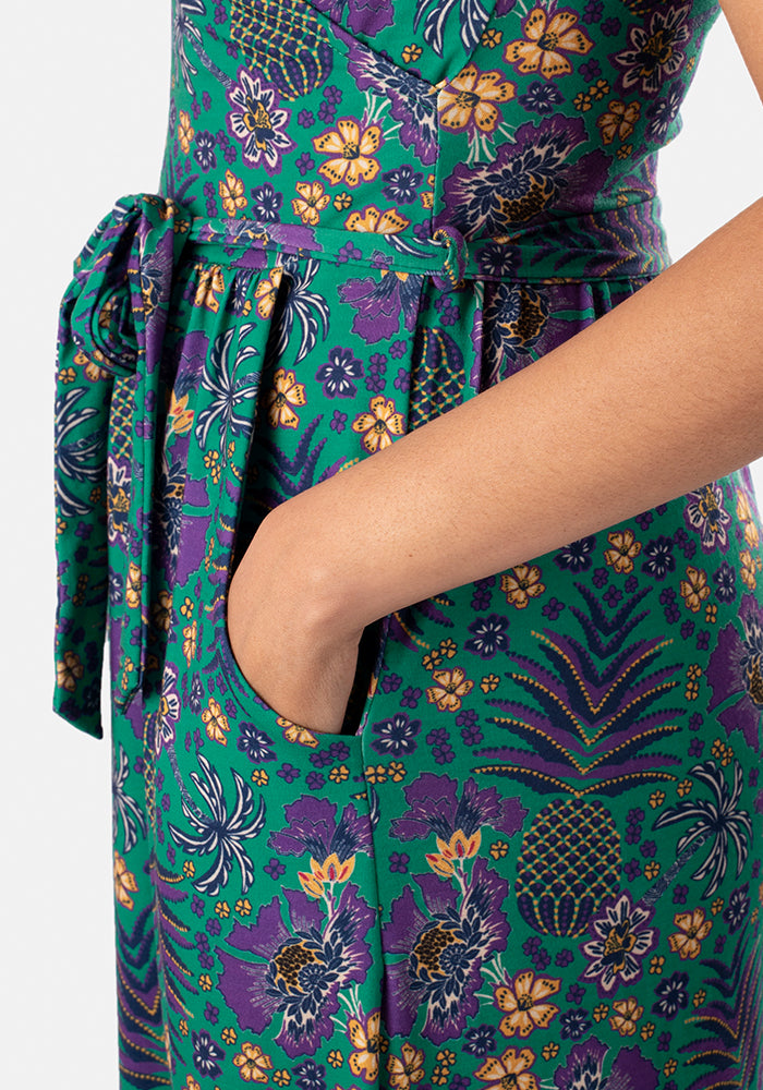 Loz Tropical Pineapple Print Midi Dress